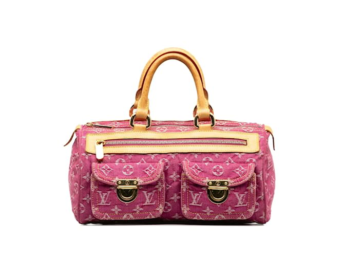 Pink Louis Vuitton Monogram Denim Neo Speedy 30 handbag Leather  ref.1218043