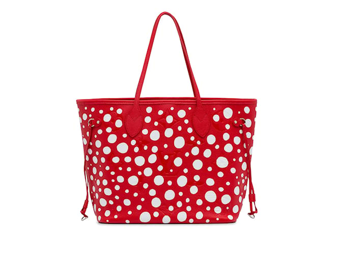 Sac cabas rouge Louis Vuitton x Yayoi Kusama Dots Infinity Neverfull MM Cuir  ref.1218053