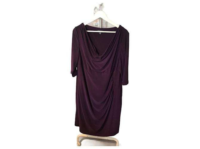 Ralph Lauren Draped dress Dark purple Polyester  ref.1218066