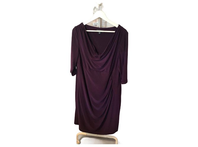 Ralph Lauren Drapiertes Kleid Dunkelviolett Polyester
