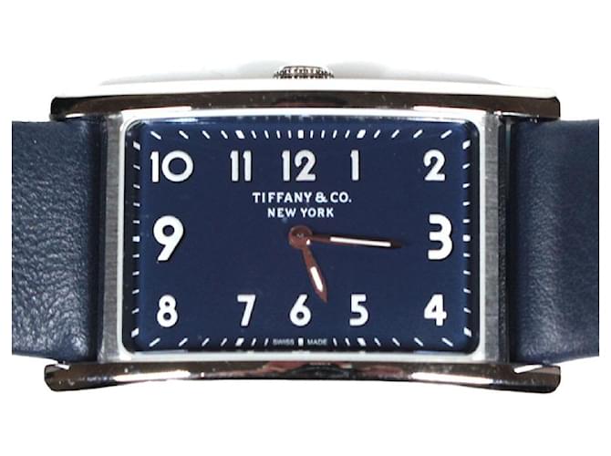 Tiffany & Co Feine Uhren Marineblau Leder  ref.1218096