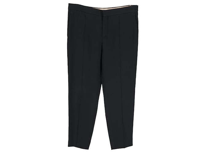 Pantalones Chloé de pernera recta en crepé negro Seda  ref.1218130