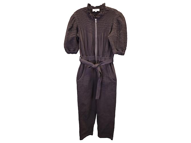 Sea New York Casey Smocked Jumpsuit in Brown Cotton  ref.1218145