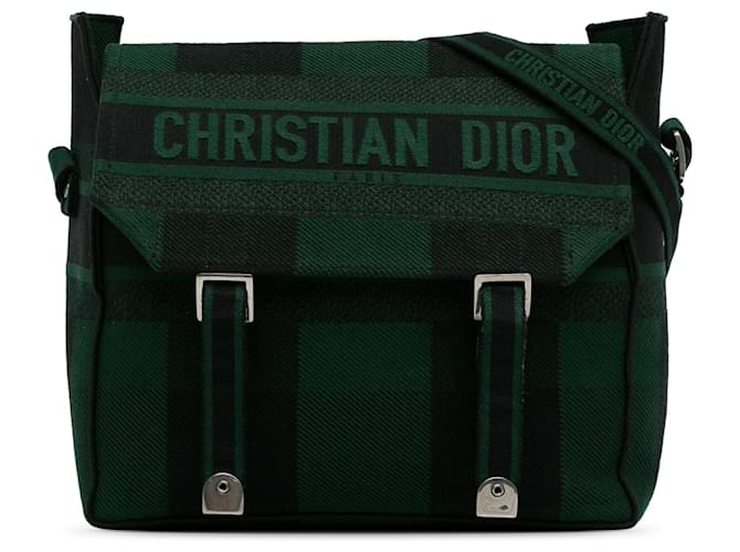 Dior Green Diorcamp Messenger Bag Grün Leinwand Tuch  ref.1218183