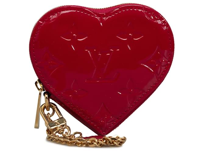 Louis Vuitton Red Monogram Vernis Heart Coin Purse Leather Patent leather  ref.1218219