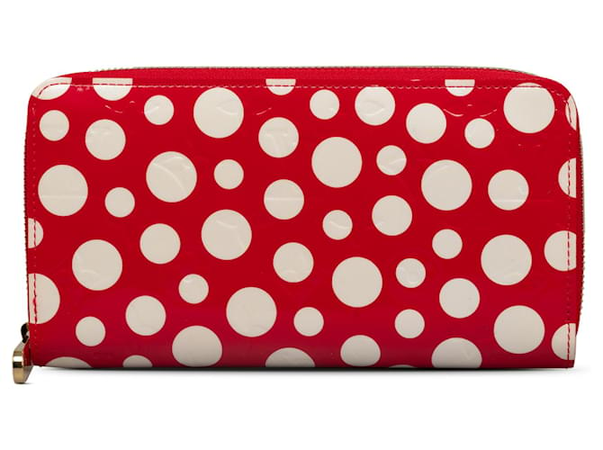 Louis Vuitton Red x Yayoi Kusama Monogram Vernis Infinity Dot Long Wallet Leather Patent leather  ref.1218239