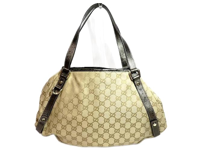 Sac à main en cuir Gucci GG Canvas 130736 en excellent état Toile Marron  ref.1218249