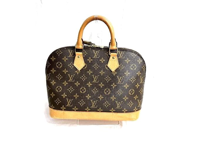 Louis Vuitton Monogram Alma PM Canvas Handbag M53151 in Fair condition Brown Cloth  ref.1218261