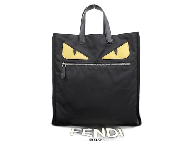 Fendi Monster-Nylon-Tasche 7VA367 Schwarz Leinwand  ref.1218270