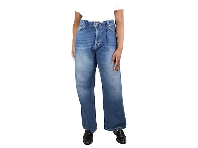Autre Marque Calça jeans azul de perna larga - tamanho UK 10 Algodão  ref.1218290