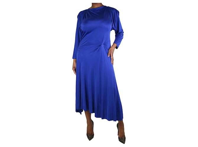 Isabel Marant Royal blue Jaboti satin midi dress - size UK 14 Viscose  ref.1218298