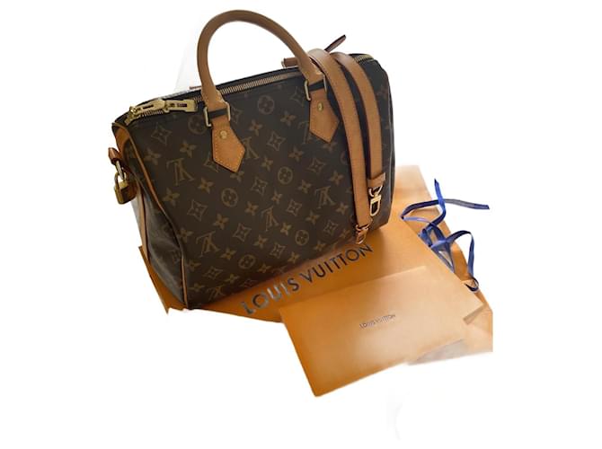 Louis Vuitton Speedy shoulder strap 30 Monogram Synthetic  ref.1218322