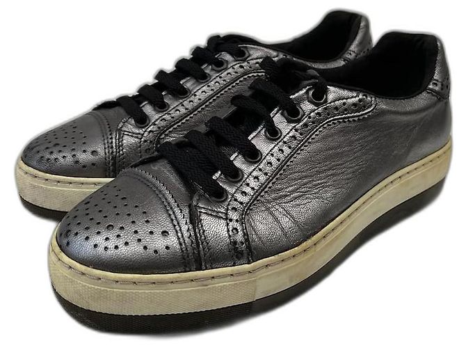 Baskets Diesel en cuir métallisé