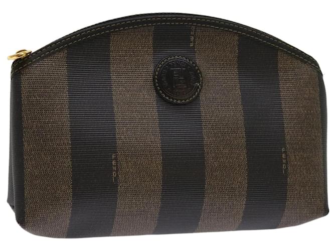 Pequin FENDI Pecan Canvas Pouch Coated Canvas Brown Auth ar11022 Cloth  ref.1218350