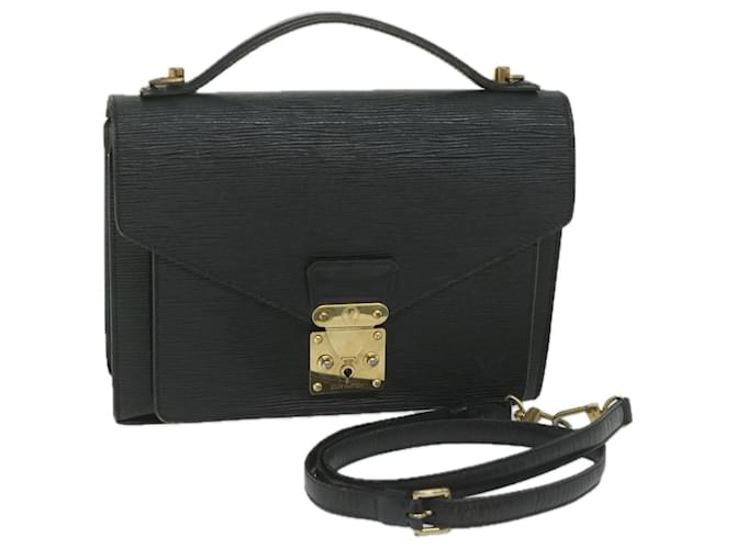 Louis Vuitton Epi Monceau 28 Bolsa de mão preta M52122 Autenticação de LV 63951 Preto Couro  ref.1218354