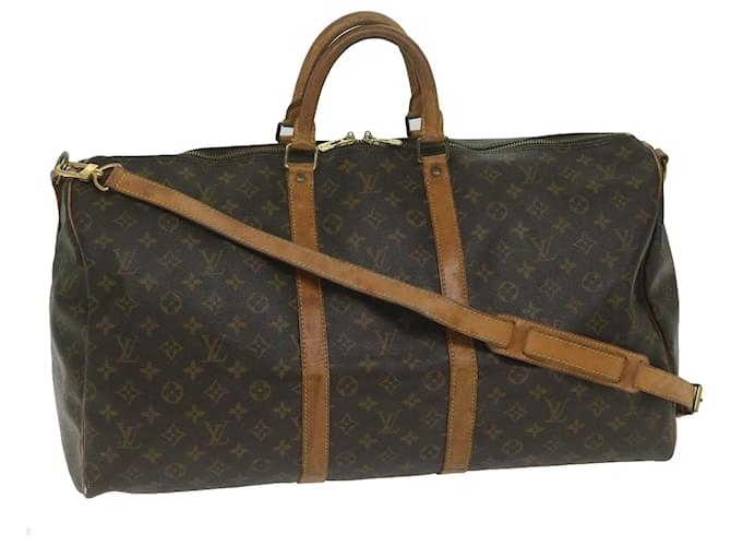 Louis Vuitton Monogram Keepall Bandouliere 55 Boston Bag M41414 LV Auth hk1037 Cloth  ref.1218404