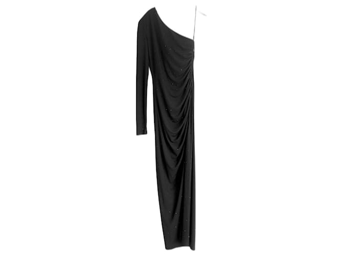 Patrizia Pepe vestido de noche con adornos de cristal Negro Poliéster  ref.1218447