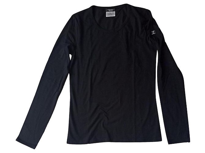 Cambon Maglietta Chanel Uniform a maniche lunghe nera Nero