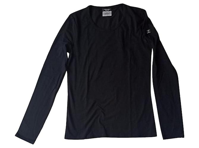 Cambon Chanel Tops Black Cotton Elastane  ref.1218471