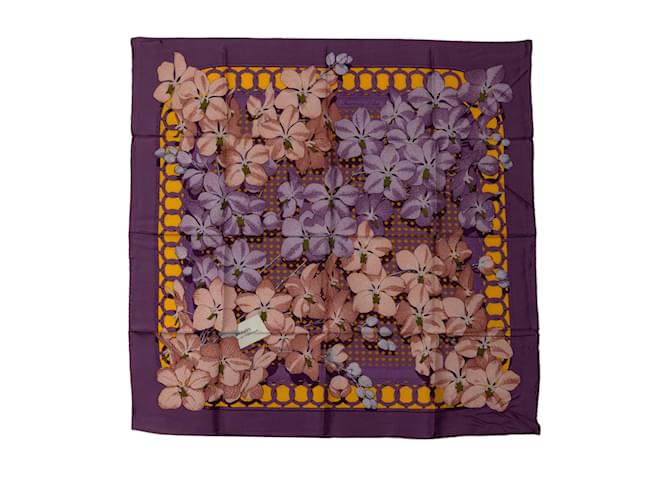 Hermès Purple Hermes Souvenirs d'Asie Silk Scarf Scarves  ref.1218496