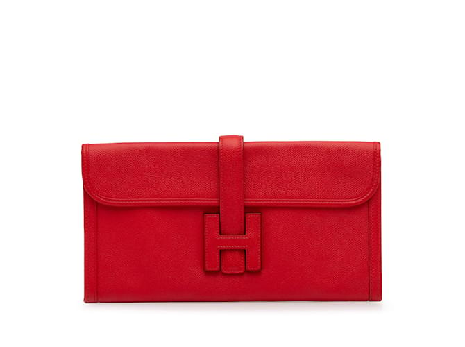 Hermès Pink Hermes Epsom Jige Elan 29 Clutch Bag Leather  ref.1218497