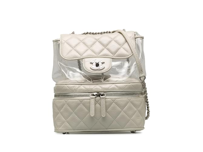 White Chanel Aquarium Backpack Leather  ref.1218504