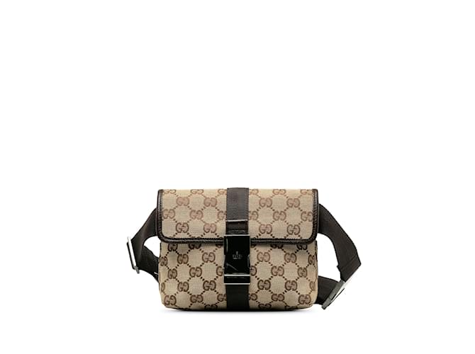 Brown Gucci GG Canvas Belt Bag Leather  ref.1218529