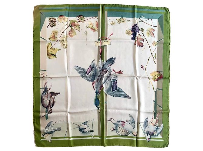 Sciarpa Hermès in seta bianca 85x85 cm Bianco