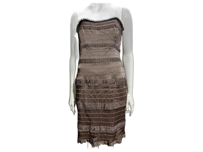 Temperley London Superbe taupe/robe bustier grise Soie Viscose Acetate  ref.1218589
