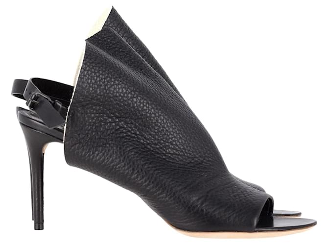 Sandálias Balenciaga com recorte e destaque em couro preto  ref.1218606