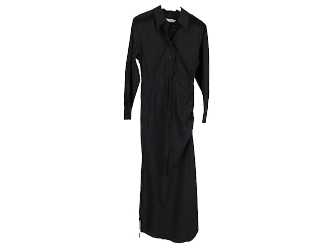 Autre Marque Christopher Esber Lace-Trim Midi Shirt Dress in Black Cotton  ref.1218612