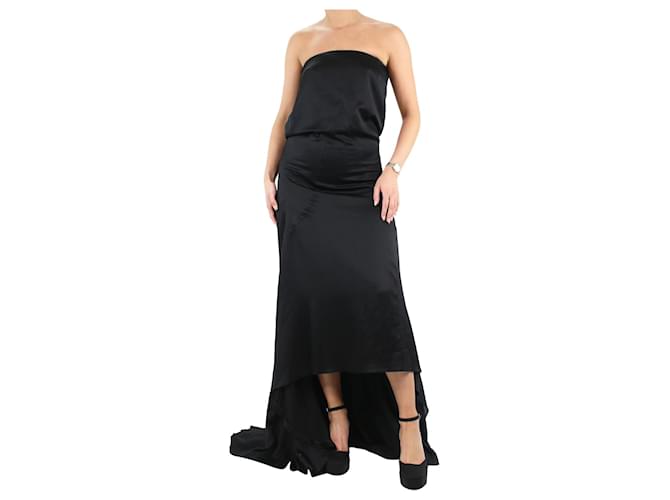 Alexander Mcqueen Black silk maxi dress - size UK 8  ref.1218621