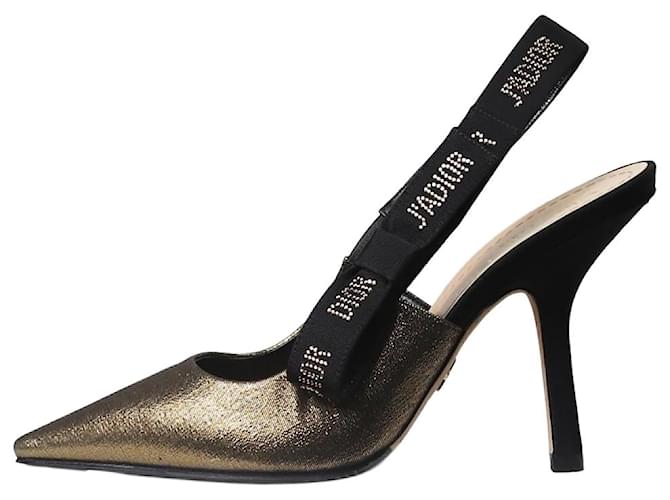 Christian Dior Gold J'Adior slingback pumps - size EU 37 Golden Leather  ref.1218625