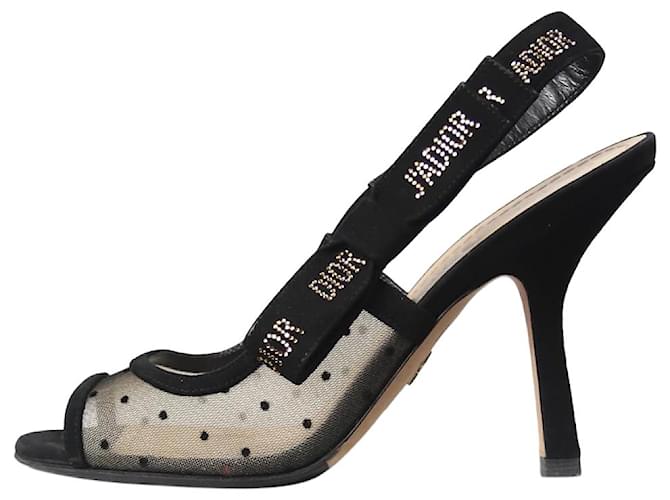 Christian Dior Zapatos de salón destalonado J'Adior negros - talla UE 37 Cuero  ref.1218629