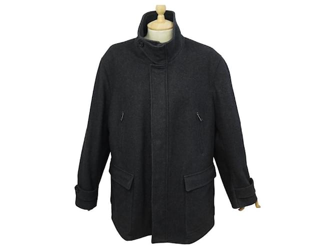 Burberry coat 3665674 IN ANTHRACITE GRAY WOOL 52 L GRAY WOOL COAT Dark grey  ref.1218716