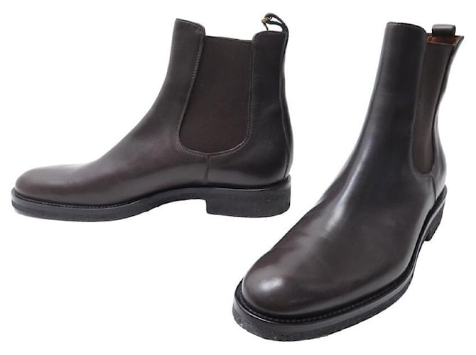 NEUF CHAUSSURES LORO PIANA BOTTINES CHELSEA 41 41.5 FIN CUIR MARRON BOOTS  ref.1218742