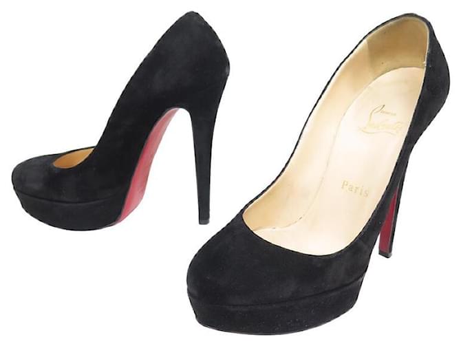 CHAUSSURES CHRISTIAN LOUBOUTIN BIANCA 140 3100005 ESCARPINS 36 EN DAIM NOIR Suede  ref.1218786