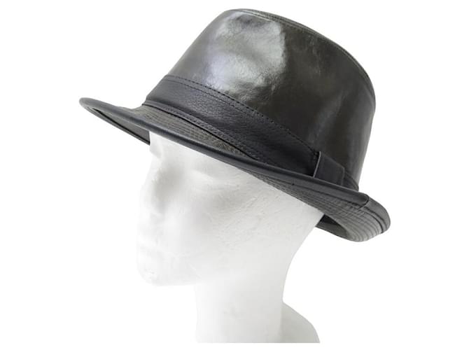 Hermès HERMES HAT IN BROWN LEATHER SIZE 58 BROWN LEATHER HAT CAP  ref.1218797