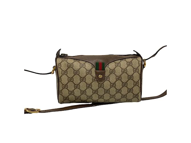 Gucci GG Supreme Web Crossbody Bag Brown Cloth  ref.1218810