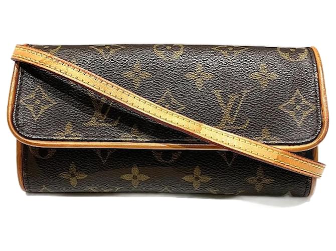 Louis Vuitton Pochette con monogramma Twin GM M51854 Marrone Tela  ref.1218836