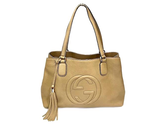 Gucci Soho Working Tote Bag  308363 Brown Leather Pony-style calfskin  ref.1218848