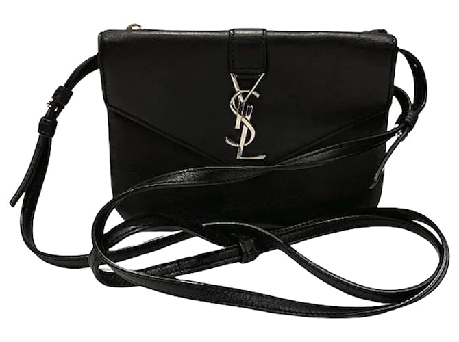 & Other Stories Leather Tri-Pocket Crossbody Bag 425713 Black Pony-style calfskin  ref.1218849
