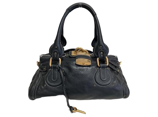 Chloé Leather Paddington Handbag Black Pony-style calfskin  ref.1218853