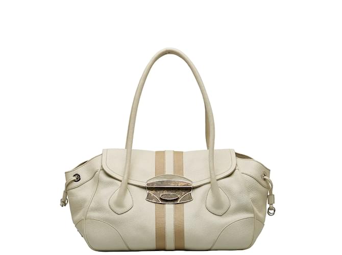 Prada Leather Shoulder Bag White Pony-style calfskin  ref.1218861