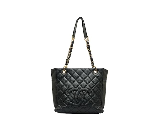 Chanel CC Caviar Grand Shopping Tote Black Leather  ref.1218874