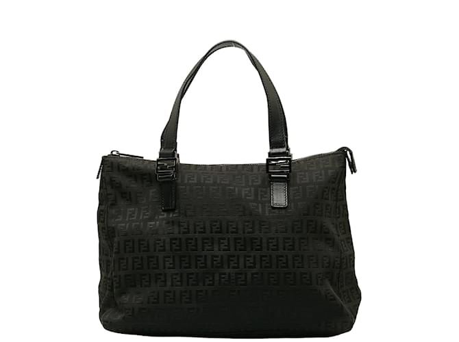 Fendi Zucchino Canvas Handbag 8BH134 Black Cloth  ref.1218895