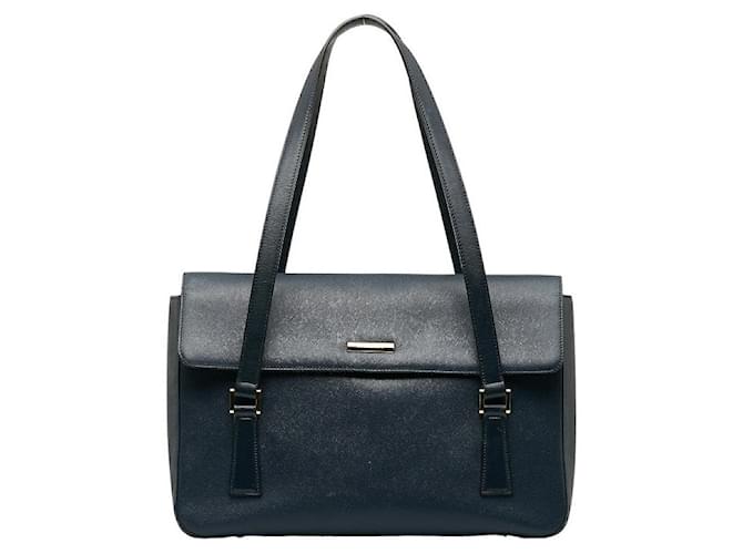 Burberry Leather Shoulder Bag Blue Pony-style calfskin  ref.1218903