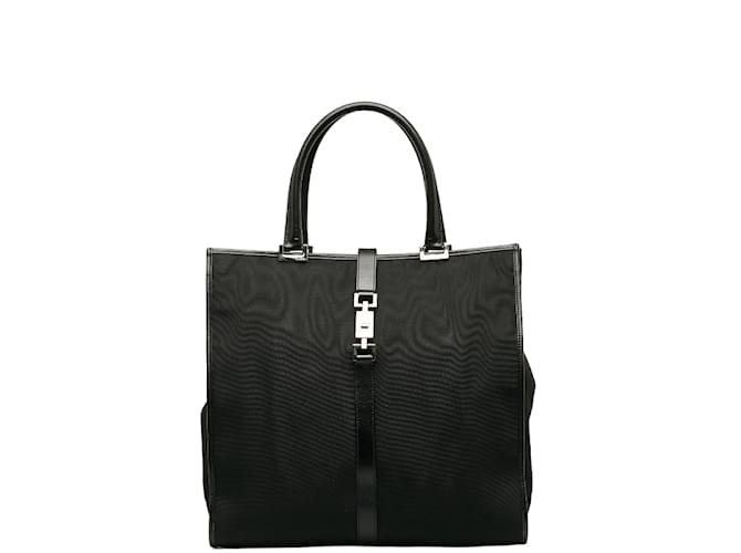 Gucci Jackie Canvas Tote Bag 002 1064 Black Cloth Nylon  ref.1218919