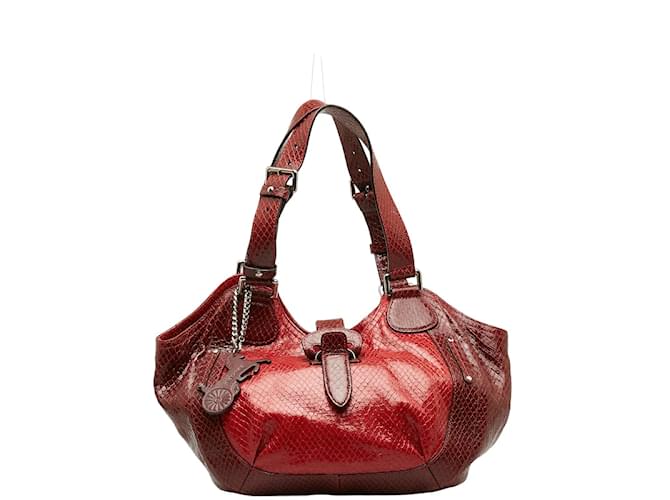 Céline Leather Shoulder Bag Red  ref.1218922