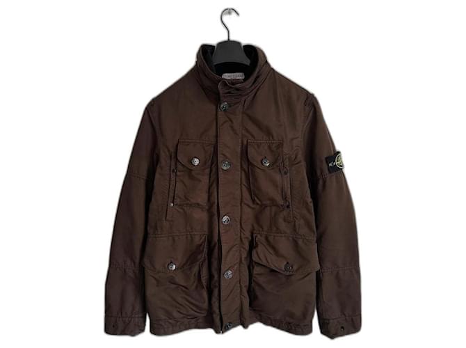 Stone Island Men Coats Outerwear Brown Polyester  ref.1218977